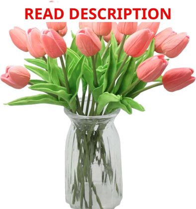 10-Head Tulip Bouquet Coral 13.38in