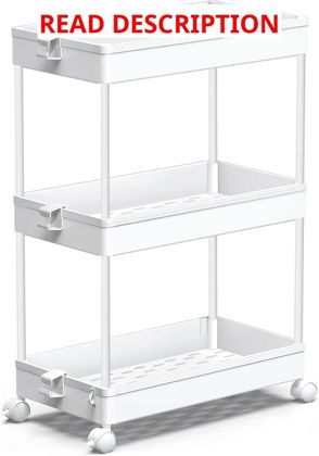 SPACEKEEPER 3-Tier Storage Cart White