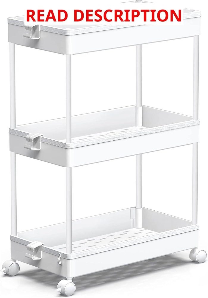 SPACEKEEPER 3-Tier Storage Cart White