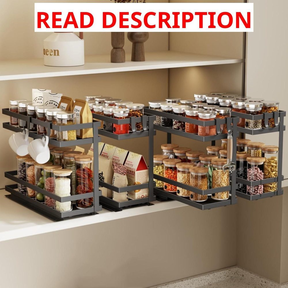 Magheo Pull Out Spice Rack Organizer 4 Pack