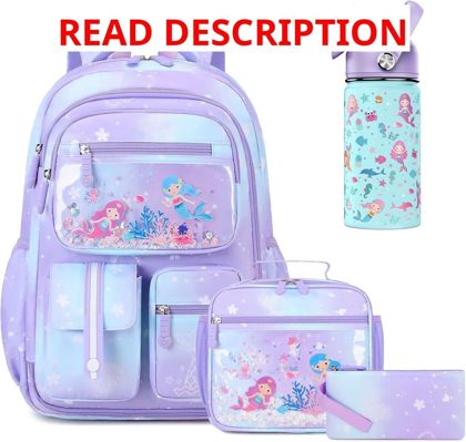 ACESAK Mermaid Backpack & Bottle Set Purple