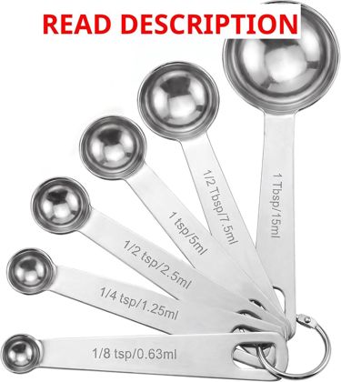 Measuring Spoons Set - Stainless Steel 6pc