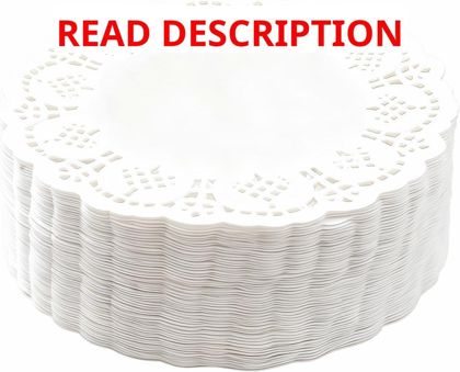 100 Pcs Circular Lace Paper White 8.5"