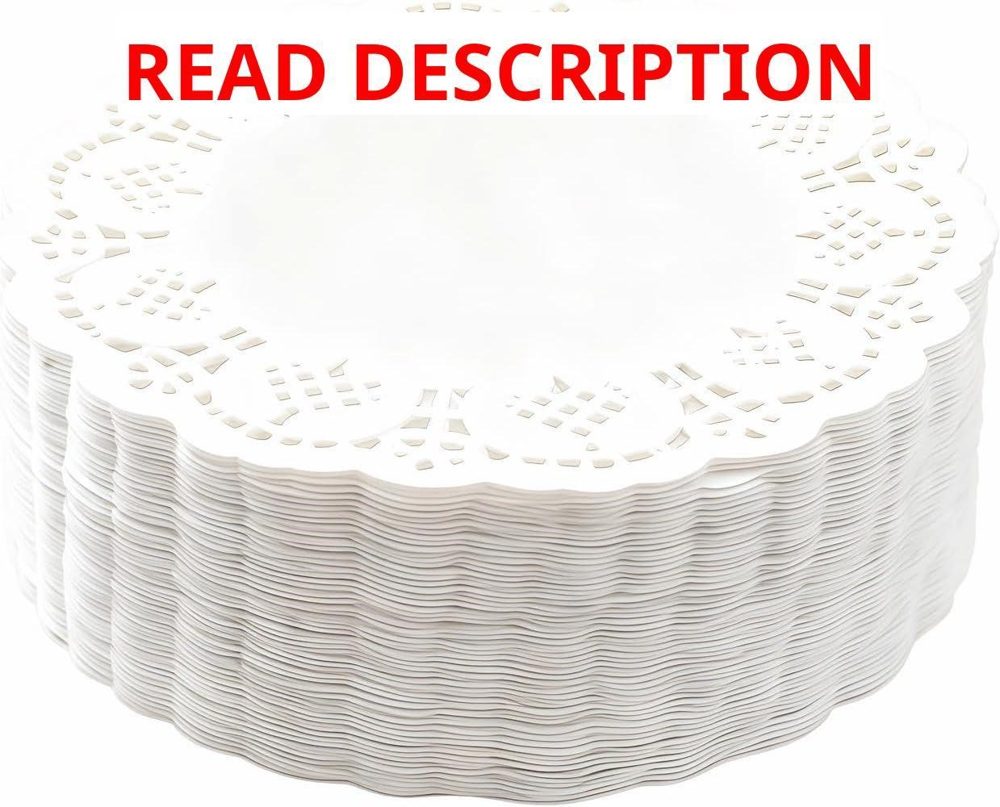100 Pcs Circular Lace Paper White 8.5"