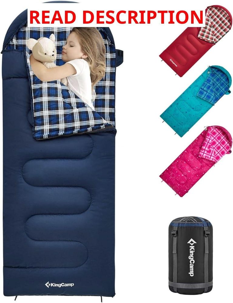 KingCamp 45 F Kids Sleeping Bag Flannel 10-12