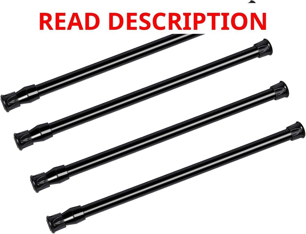 Tension Rods 4 Pack Adjustable 10-16in Black