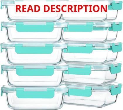 M MCIRCO 10 Pack Glass Storage Containers