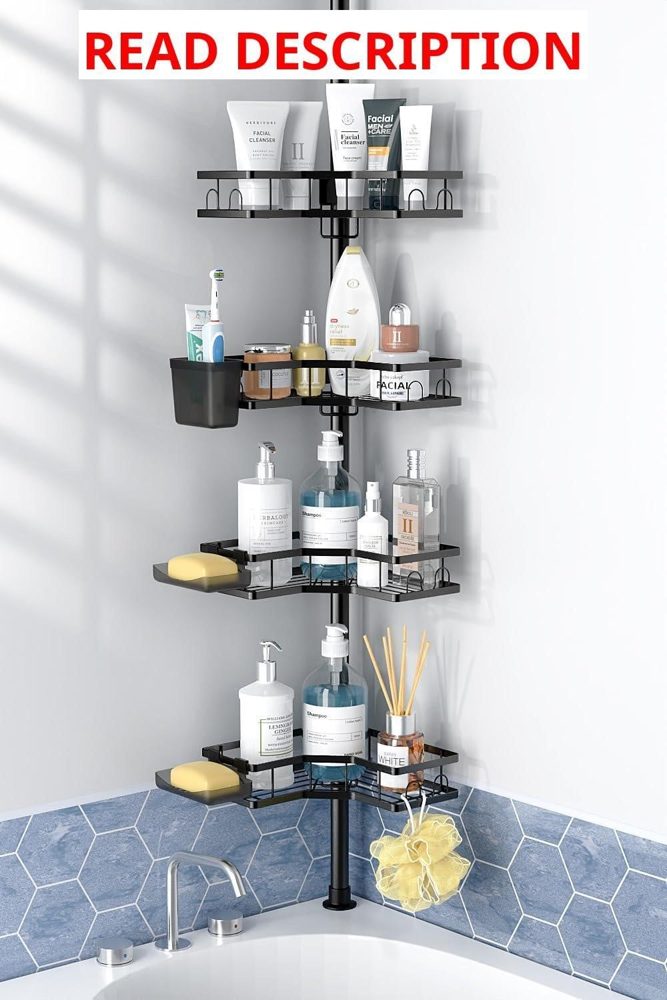 Corner Shower Caddy Tension Pole (4-Tier)