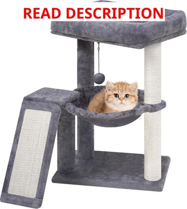 YOUPET Cat Tree with Scratching Post Grey