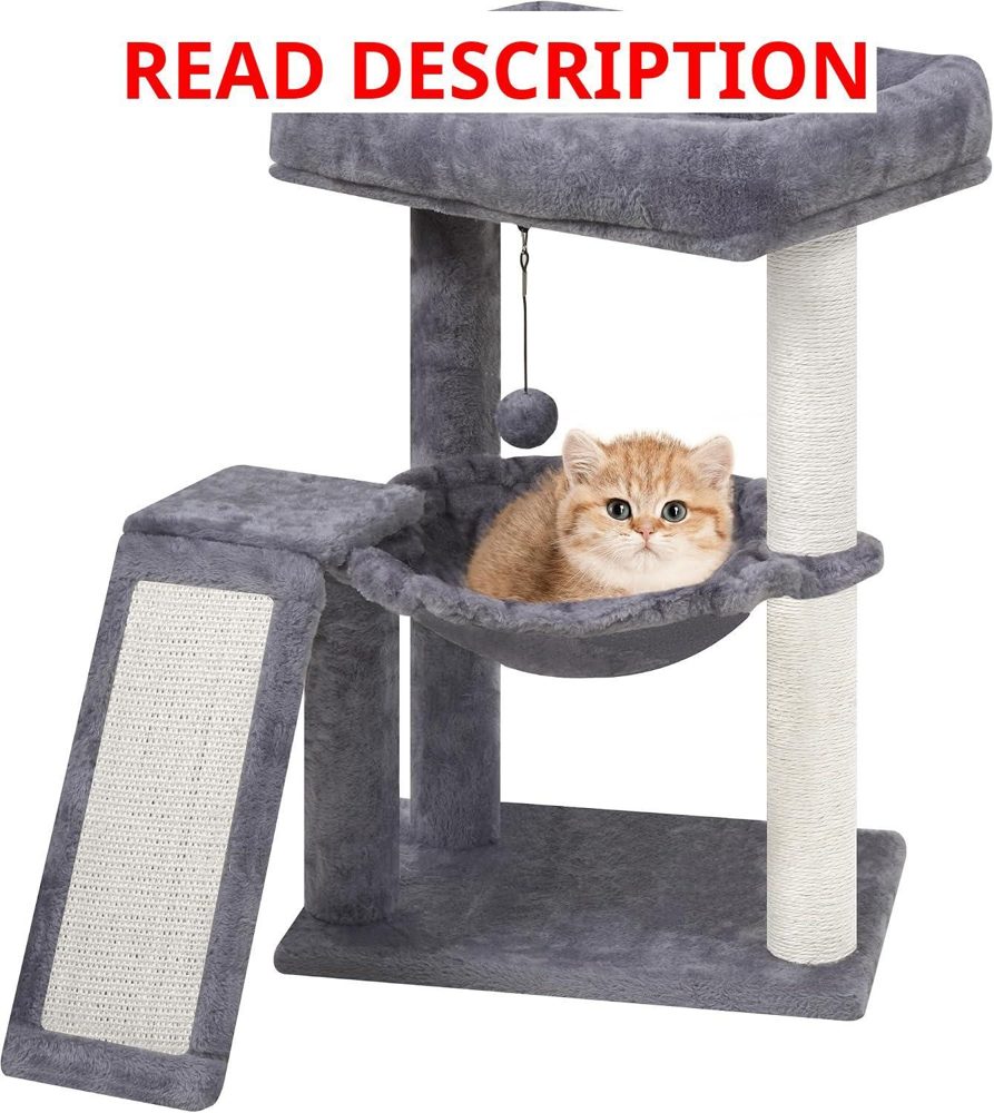 YOUPET Cat Tree with Scratching Post Grey