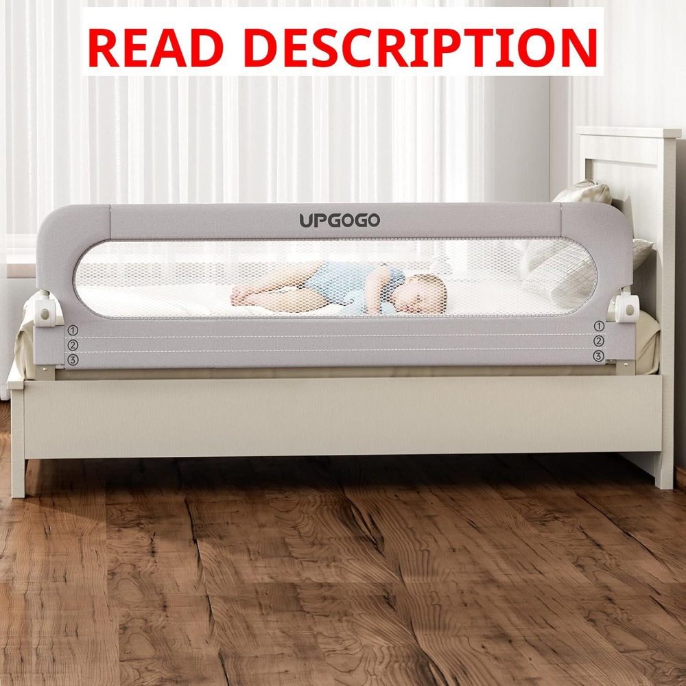 UPGOGO Folding Bed Rail for Toddlers Grey