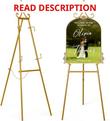 53.9" Gold Easel Stand for Sign Display Easel