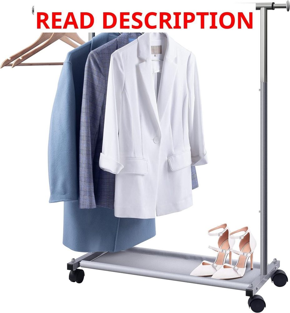 MISSLO Clothes Rack with Wheels Silver