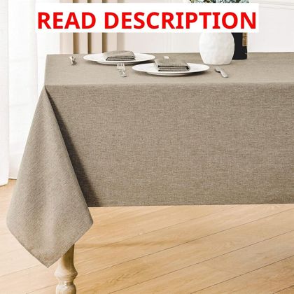 Veblandy Linen Tablecloth 52x70 Mocha