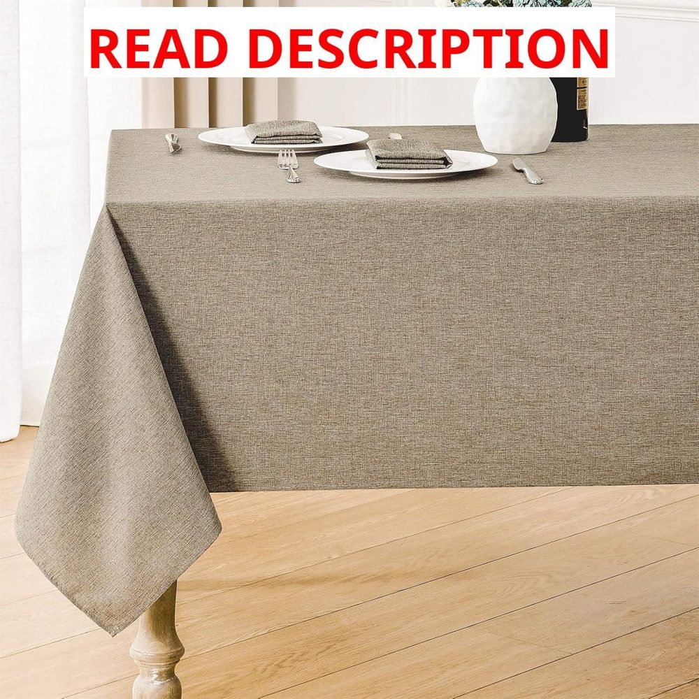 Veblandy Linen Tablecloth 52x70 Mocha
