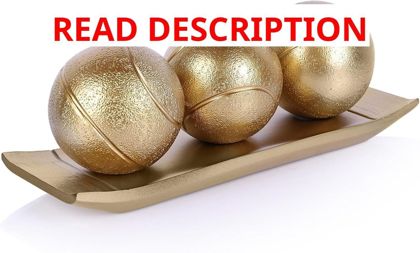 LCCCK Decorative Tray with Gold Orbs