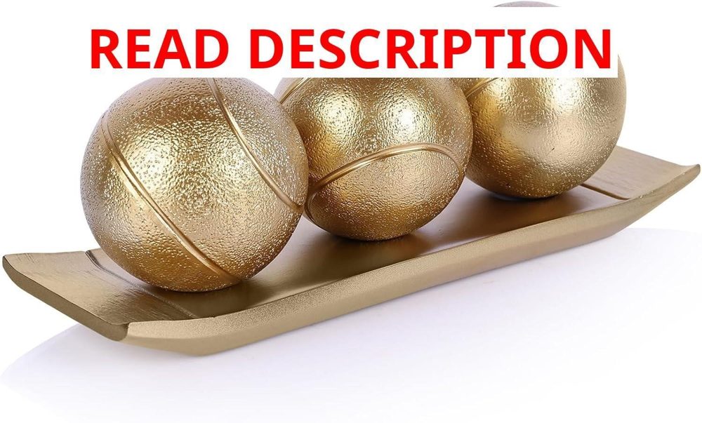 LCCCK Decorative Tray with Gold Orbs
