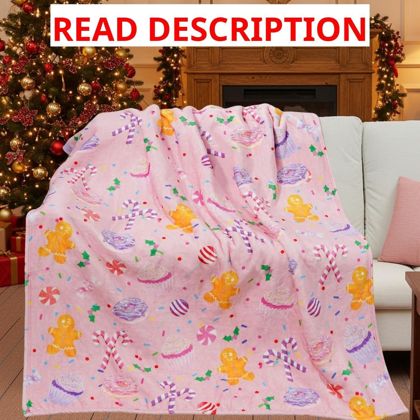 Pink Christmas Blanket Ultra Soft Throw 50x60