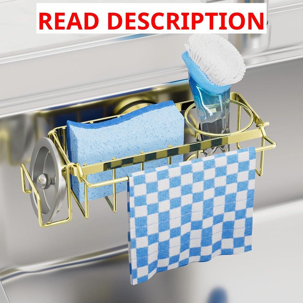 TAILI 4-in-1 Sink Caddy with Suction Cup Gold