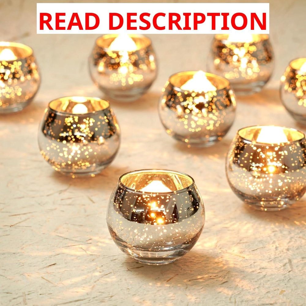 Homemory 12 Pcs Votive Holders Mercury Glass
