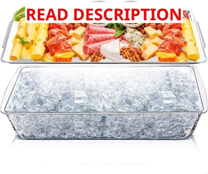 Baderke 16" x 9" Chilled Serving Tray Silver