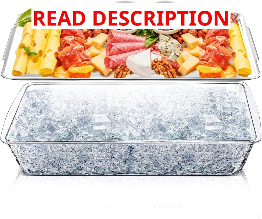 Baderke 16" x 9" Chilled Serving Tray Silver