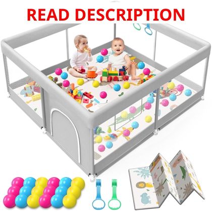 Baby Playpen with Mat 50x50 Waterproof Indoor