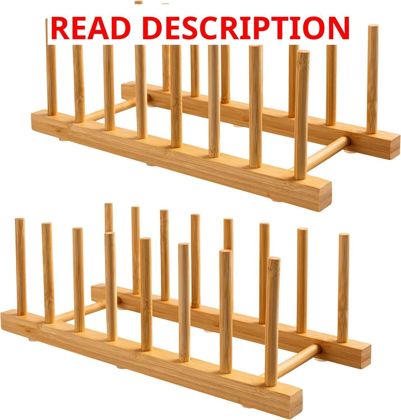 HBlife 2-Pack Bamboo Dish Rack 7-Slot