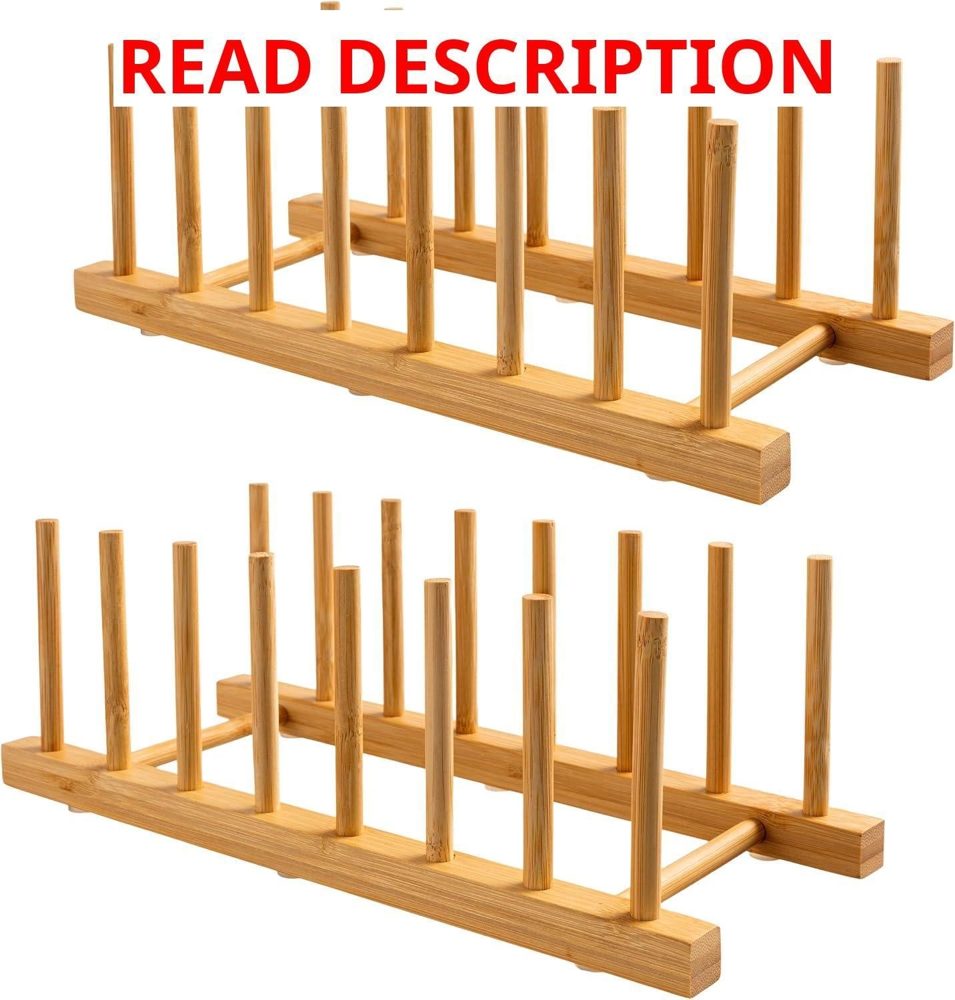 HBlife 2-Pack Bamboo Dish Rack 7-Slot