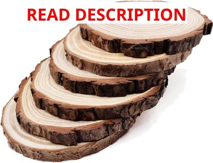 Natural Round Wood Discs 6 Pcs 6.3 6.7"