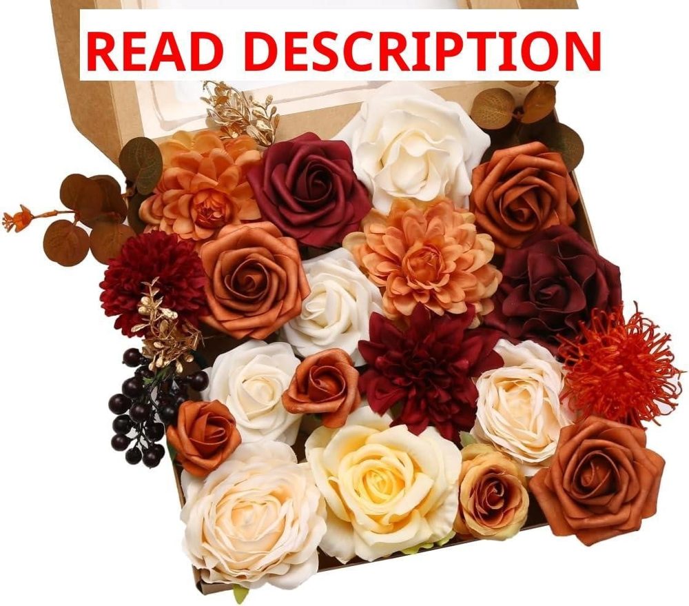 Artificial Flowers Combo Orange Burgundy
