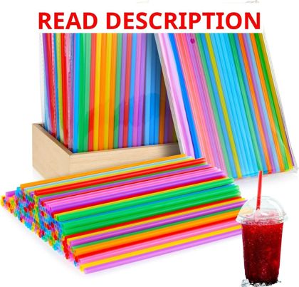 Eaasty 1000 Pcs Plastic Straws Bulk Multicolor
