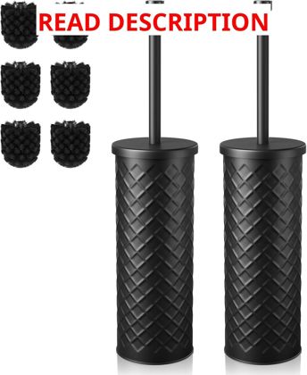 Toilet Bowl Brush & Holder Set 2 Pack Black