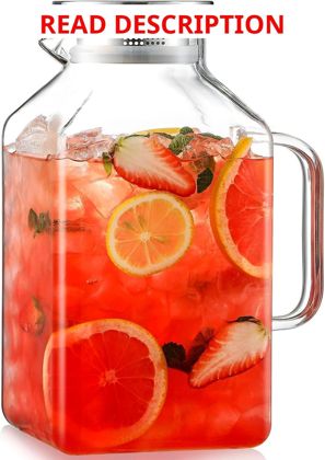 1 Gallon Square Glass Pitcher with Lid
