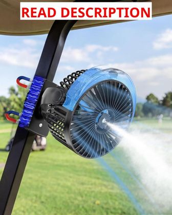 BOYISEN Magnetic Golf Cart Fan with Mister 12k