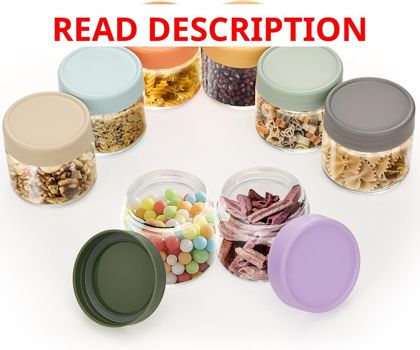 Lulonpon 6-Pack Thick Glass 2oz Jars with Lids