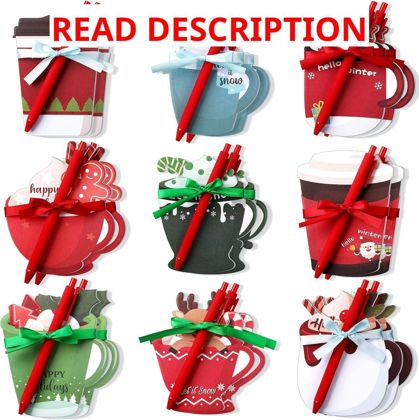 Geyee 18 Sets Christmas Coffee Cup Notepad