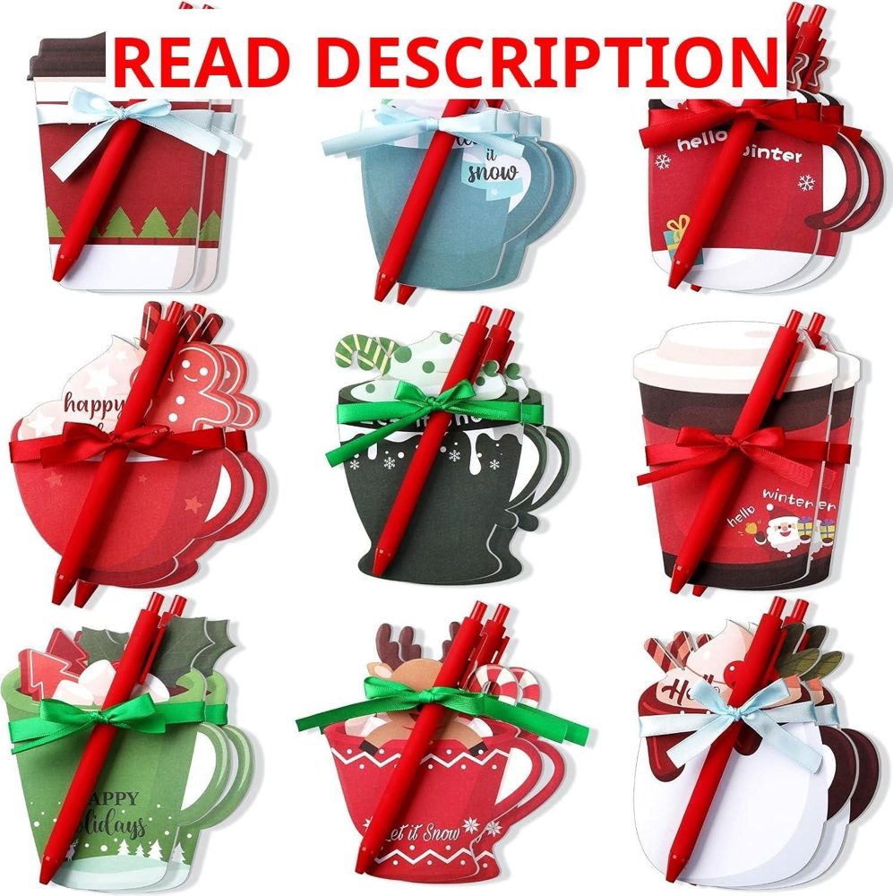 Geyee 18 Sets Christmas Coffee Cup Notepad