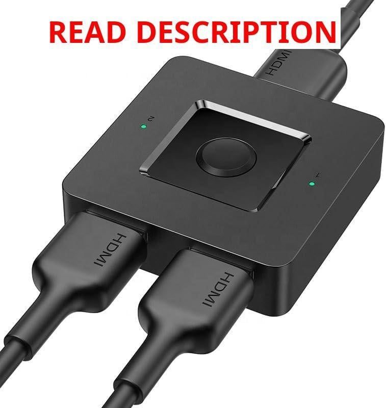 BD&M HDMI Switch 2 in 1 Out 4k@60hz Manual Hub