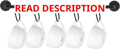 Mkono Wall Mounted Mug Holder with 5 Hooks