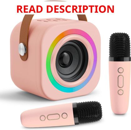 Mini Karaoke Machine with 2 Wireless Mics