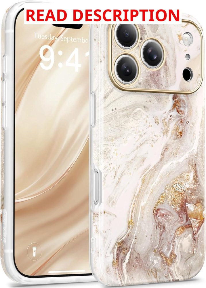 GVIEWIN iPhone 18/17 Pro Case Marble Pearl