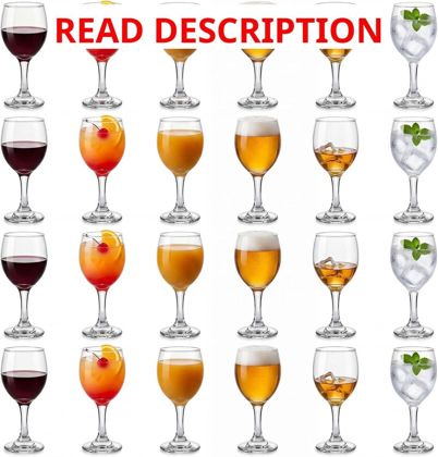 Ceenna 24 Pcs Wine Glasses with Stem 5.5 oz