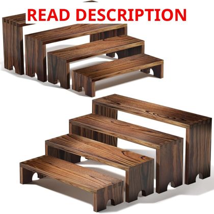 Wood Tone 4-Tier Display Stands (Pine)