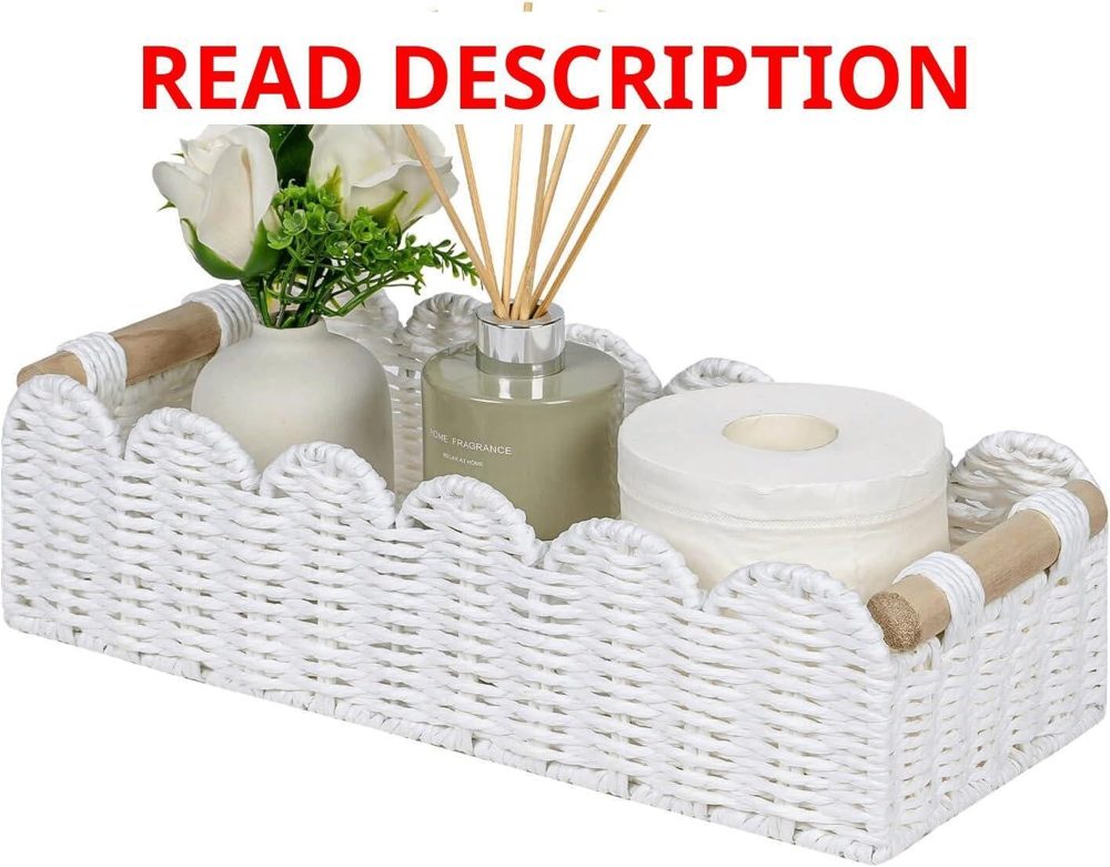 CubesLand Scalloped TP Basket with Handle 14"