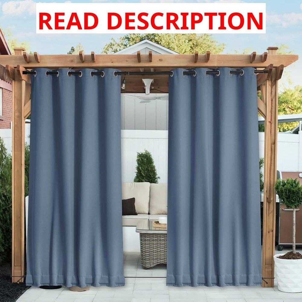 NICETOWN 2Pcs Waterproof Curtains Stone Blue