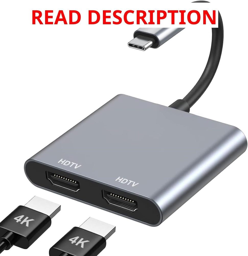 USB-C to Dual HDMI Adapter 4K@60Hz for laptop