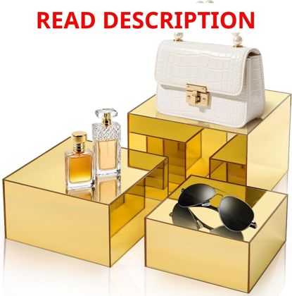 Hacaroa 3 Pack Acrylic Risers Gold 3 Sizes