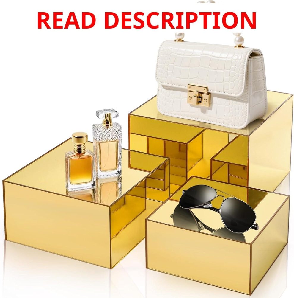 Hacaroa 3 Pack Acrylic Risers Gold 3 Sizes