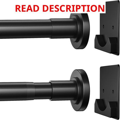 CorkLatta Matte Black Shower Curtain Rod 1"
